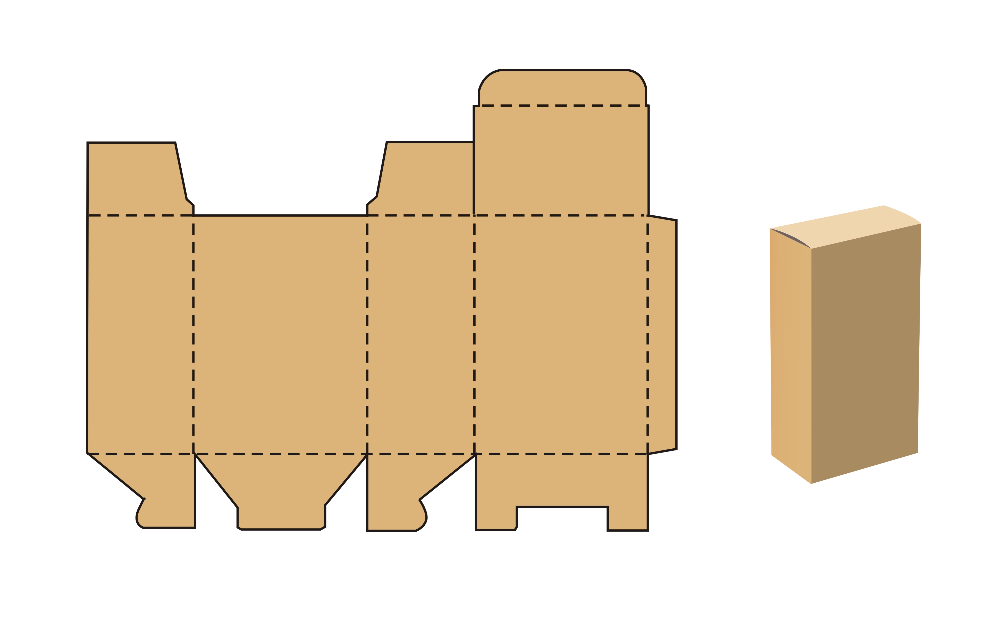 管式包装盒盒型图